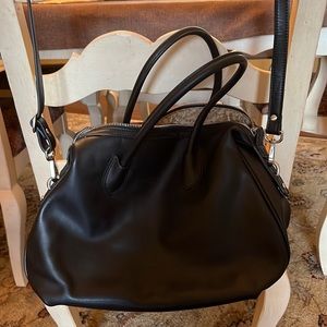 Frederic Paris black satchel messenger handbag